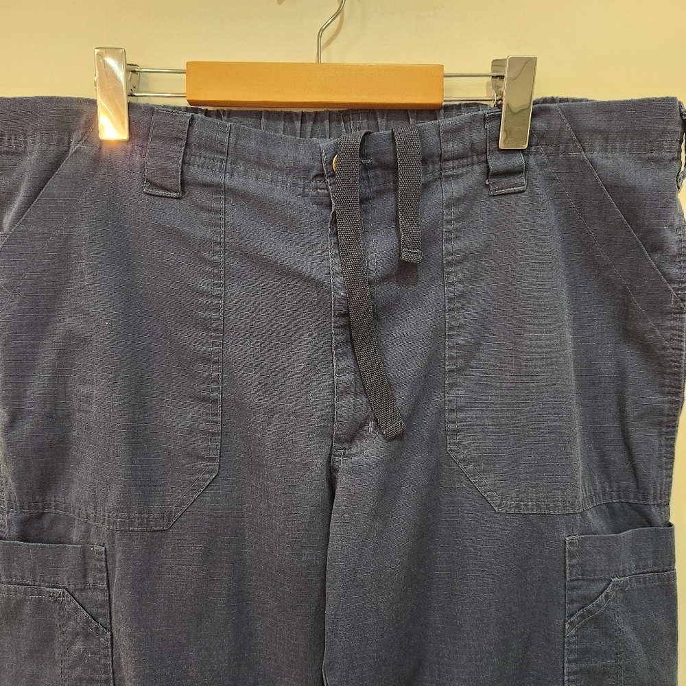 Carhartt Ripstop Cargo Scrub Pants Blue Men’s Size L Work Utility Drawstring - Picture 3 of 14
